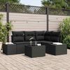 vidaXL Conjunto de Sof&aacute; de Jardim 5 pcs Preto vime PE