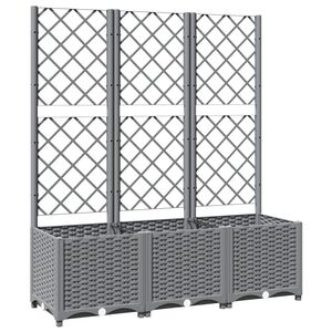 vidaXL Vaso/floreira jardim c/ treli&ccedil;a 120x40x136 cm PP cinza-claro
