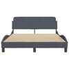 vidaXL Estrutura de cama Dover 140x190 cm veludo cinzento-escuro
