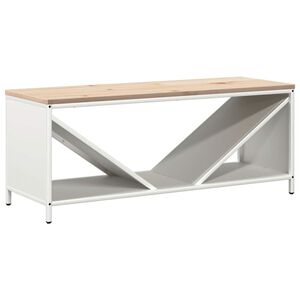 vidaXL Suporte para lenha com tampo de madeira 100,5x35,5x40 cm branco