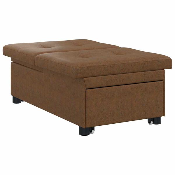 vidaXL Sof&aacute;-Cama Castanho 194 x 67 x 82 cm Tecido Huahua