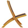 vidaXL Cadeiras jardim dobr&aacute;veis 2pcs ac&aacute;cia maci&ccedil;a/tecido azul-escuro