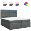 vidaXL Cama com molas/colch&atilde;o 200x200 cm tecido cinzento-escuro
