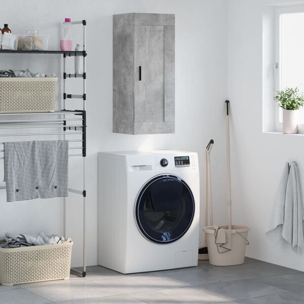 vidaXL Arm&aacute;rio de parede 34,5x34x90 cm derivados madeira cinza cimento