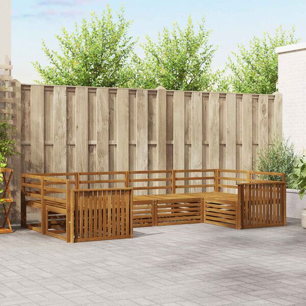 vidaXL Conjuntos de sof&aacute;s 6 pcs Natural Madeira S&oacute;lida de Ac&aacute;cia