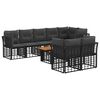 vidaXL Conjunto de Sof&aacute; de Jardim 9 unid. Preto e Cinza Escuro vime PE