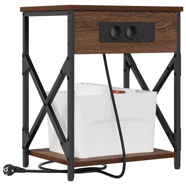 vidaXL Arm&aacute;rio de Cabeceira Carvalho Marrom 41 x 31 x 51 cm