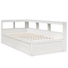 vidaXL Cama com estante sem colch&atilde;o 75x190 cm pinho maci&ccedil;o branco