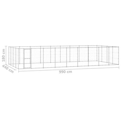vidaXL Canil de exterior 43,56 m² aço galvanizado