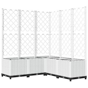 vidaXL Vaso/floreira jardim c/ treli&ccedil;a 120x120x136 cm PP branco