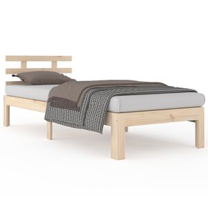 vidaXL Estrutura cama pequena solteiro 75x190 cm madeira maci&ccedil;a
