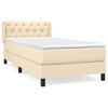 vidaXL Cama com molas/colch&atilde;o 80x200 cm tecido cor cr&egrave;me