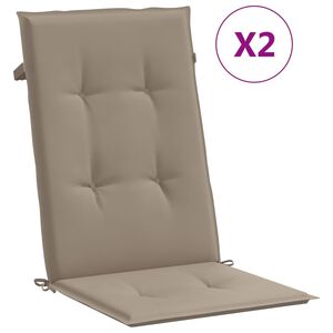 vidaXL Almofad&otilde;es cadeiras altas jardim 2 pcs tecido cinza-acastanhado