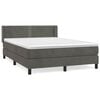 vidaXL Cama com molas/colch&atilde;o 140x200 cm veludo cinzento-escuro