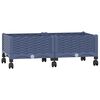 vidaXL Vaso de Jardim com Rodas Cinza Azul 80 x 40 x 33 cm PP