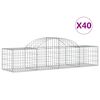 vidaXL Cestos gabião arqueados 40pcs 200x50x40/60 cm ferro galvanizado