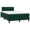 vidaXL Cama box spring c/ colch&atilde;o/LED 120x200 cm veludo verde-escuro