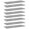 vidaXL Prateleiras para estante 8 pcs 60x20x1,5cm contraplacado cinza