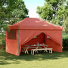 vidaXL Tenda p/ festas pop-up dobr&aacute;vel 4 paredes laterais terracotta