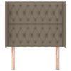 vidaXL Cabeceira cama c/ abas tecido 93x16x118/128cm cinza-acastanhado