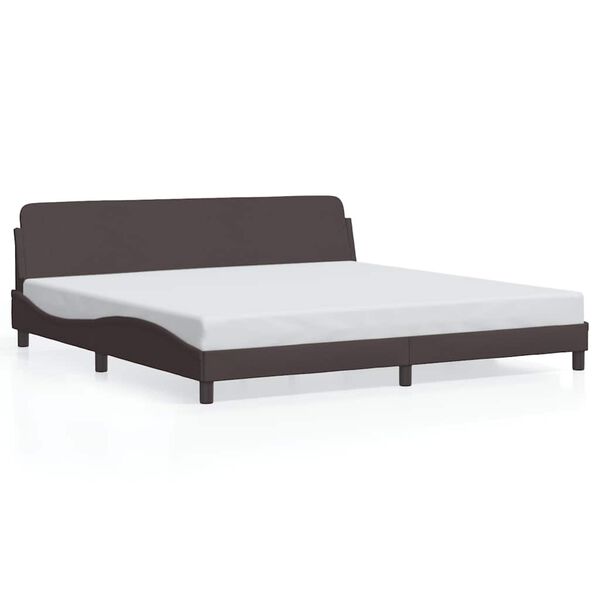 vidaXL Estrutura de cama Dover 200x200 cm tecido castanho-escuro