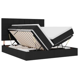 vidaXL Cama com Armazenamento Preto 180 x 200 cm Couro Sint&eacute;tico