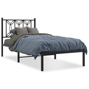 vidaXL Estrutura de cama com cabeceira 80x200 cm metal preto