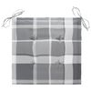vidaXL Cadeiras de jardim c/ almofadões xadrez cinzento 2 pcs teca