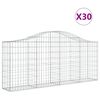 vidaXL Cestos gabi&atilde;o arqueados 30pcs 200x30x80/100cm ferro galvanizado