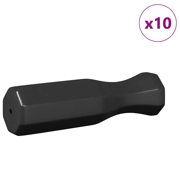 vidaXL Bra&ccedil;os de Mesa de Futebol 10 pcs Preto 3,1 x 3,1 x 17,8 cm