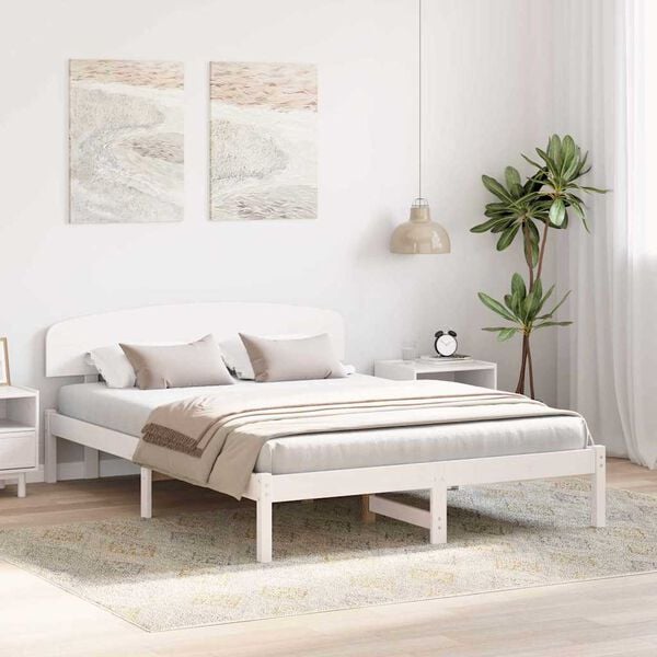 vidaXL Estrutura da Cama com cabeceira Branco 140 x 200 cm