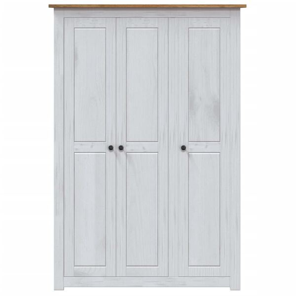 vidaXL Roupeiro com 3 portas branco 118x50x171,5 cm pinho Panam&aacute;