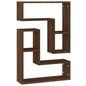 vidaXL Prateleiras parede 2 pcs derivados de madeira carvalho castanho