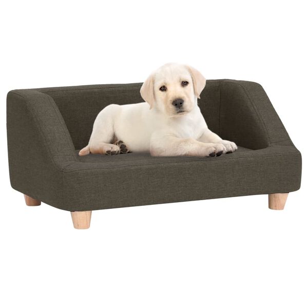 vidaXL Sof&aacute; para c&atilde;es 95x63x39 cm linho cinzento-escuro
