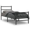 vidaXL Estrutura de cama com cabeceira e p&eacute;s 75x190 cm metal preto