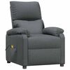 vidaXL Poltrona de massagens tecido cinzento-escuro