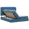 vidaXL Cama de Armazenamento LED com Colch&atilde;o Azul Escuro 200 x 200 cm