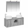 vidaXL Conjunto de Arm&aacute;rios para Banheiro 4 pcs Sonoma cinzento