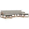 vidaXL Conjunto de Sof&aacute;s para Exterior 6 unid. Cinza Natural e Claro