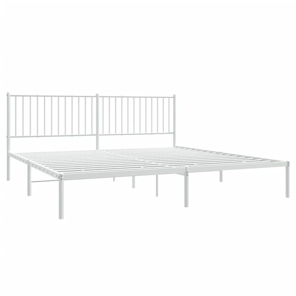 vidaXL Estrutura de cama com cabeceira 200x200 cm metal branco