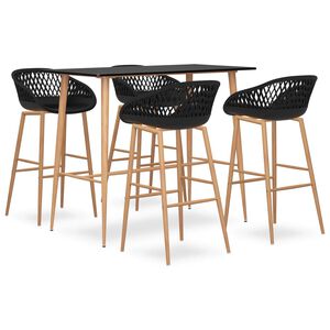 vidaXL 5 pcs conjunto de bar preto