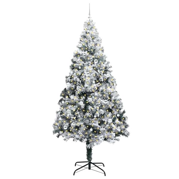 vidaXL &Aacute;rvore de Natal Artificial Branco 240 cm PVC, A&ccedil;o e Pl&aacute;stico