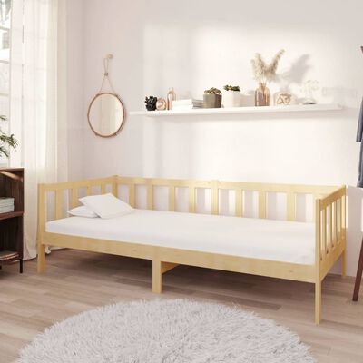 vidaXL Sofá-cama com colchão 90x200 cm pinho maciço