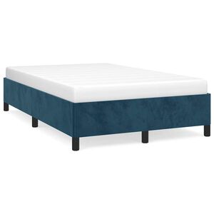vidaXL Estrutura de cama com colch&atilde;o azul escuro 120x190 cm Veludo