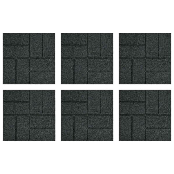 vidaXL Pedra Passo 6 pcs Preto 40,5 x 40,5 x 2 cm Borracha