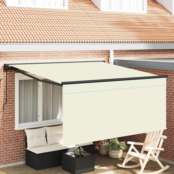 vidaXL Toldo Retr&aacute;til Manual Creme 300 x 250 cm Poli&eacute;ster e Alum&iacute;nio