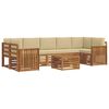 vidaXL Conjunto de Sof&aacute;s para Exterior 8 unid. Natural e Bege