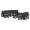 vidaXL Conjunto de Sof&aacute; de Jardim 10 unid. Cinzento vime PE