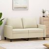 vidaXL Sofá de 2 lugares 120 cm couro artificial cor creme