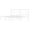vidaXL Estrutura de cama com cabeceira 160x200 cm metal branco